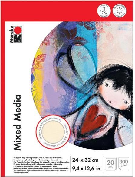 Marabu Mixed Media" colouring block, 240 x 320 mm, 300 gsm (240 x 320 mm, Plain)