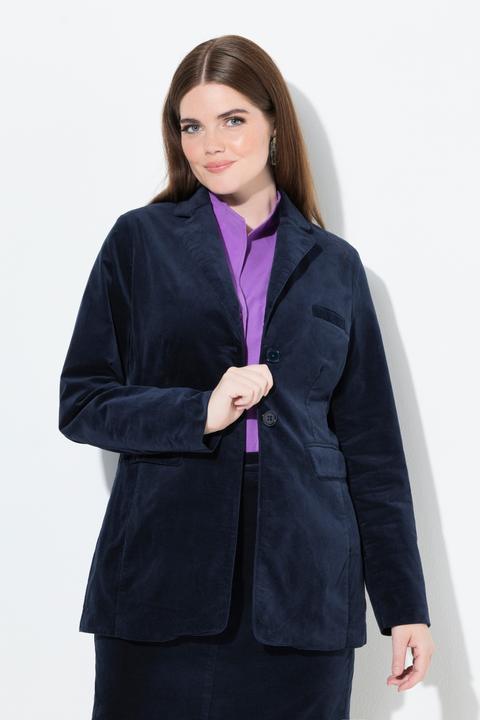 Actual product image Ulla Popken Samtblazer, leicht tailliert, Reverskragen, Acetatfutter (52)