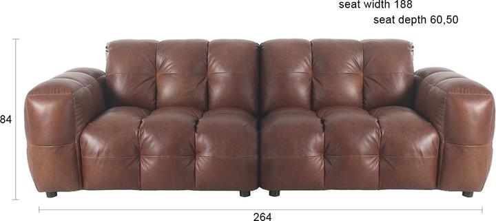 Actual product image Dutchbone Sofa Hackman 3-Seater Leather Chocolate (3-seater)