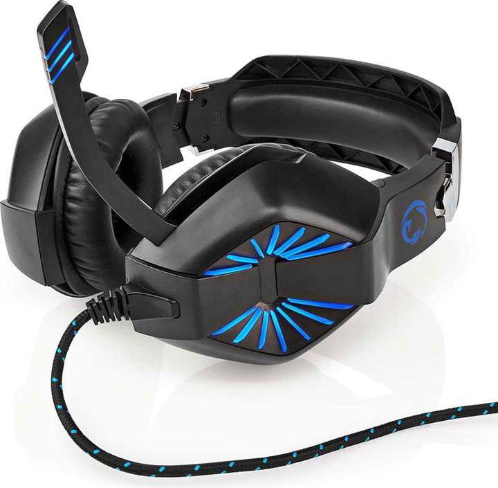 Actual product image Nedis Gaming Headset | Over Ear | Stereo | USB Type-A / 2x 3.5 mm | Foldable Microphone | 2.20 m | L (Cable)