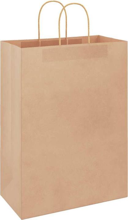 Actual product image vidaXL Kraft paper bags 50 pcs. with handle Brown 32x17x44 cm Paper bag (50 pcs.)
