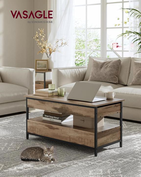 Image du produit Vasagle Table basse réglable en hauteur (100 x 50 x 48 cm)