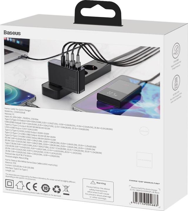 Actual product image Baseus GaN2 Pro Quick Charger (100 W)