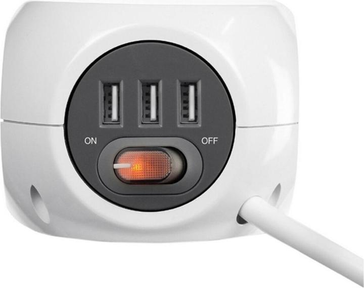 Produktbild Ewent Power distribution unit with USB ports, 3 sockets, 1.5m, white (3x, CEE 7/16, 1.50 m)