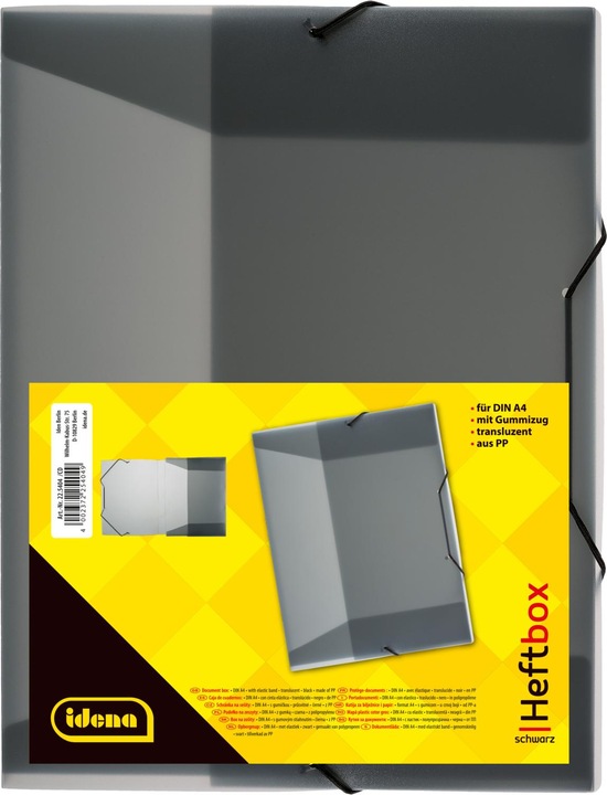 Actual product image Idena File box A4 elastic band PP translucent black (A4, 1 x)