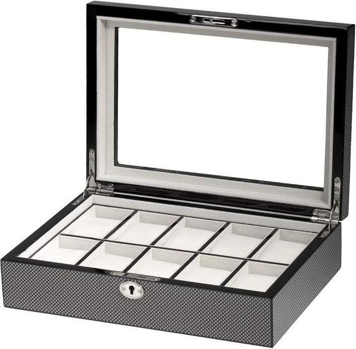 Rothenschild Watch box RS-2071-10CA for 10 watches carbon