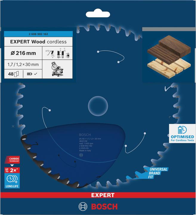 Immagine prodotto Bosch Professional Zubehör EXPERT Wood Kreissägeblatt, 216x30 mm, T48