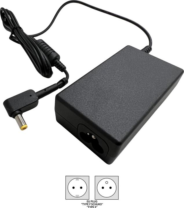 Actual product image Acer Adapter 65W-19V BLACK adapter BLACK yellow EU power cord (65 W)