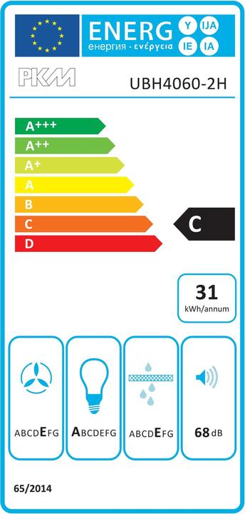 Etichetta energetica PKM Dunstabzugshauben UBH4060-2H (Sottostruttura cappuccio)