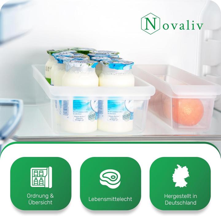 Actual product image Novaliv Kühlschrank 6er Set Organizer Kühlschrank Klein + Mittel + Gross BPA-frei Küchenordnung küche