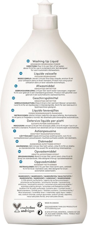 Produktbild Attitude Nature+ Geschirrspülmittel (Flüssig)