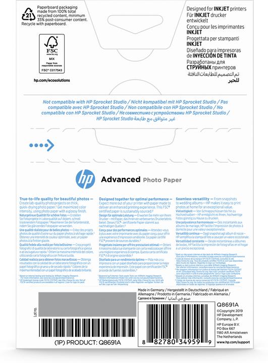 Productafbeelding HP Q8691a (250 g/m², 10 x 15 cm, 25 Pcs.)