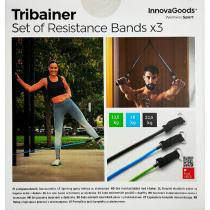 Productafbeelding InnovaGoods Set verstelbare rekbanden met accessoires en oefengids Tribainer 3 stuks