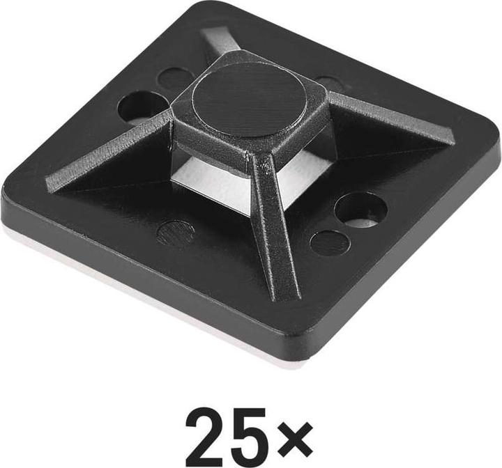 Produktbild Emos Selbstklebende Basis 20×20, schwarz, 25 Stk