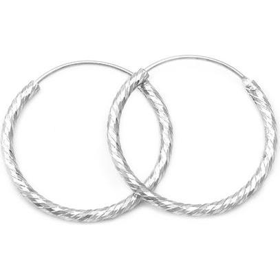 Beneto, Ohrringe, Amazing silver round earrings AGUC350 - Diameter: 1.6 cm (L)