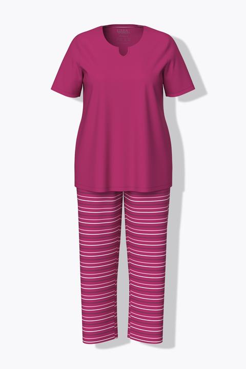 Produktbild Ulla Popken Pyjama, Ringel, Tunika-Ausschnitt, Halbarm (46, 48)