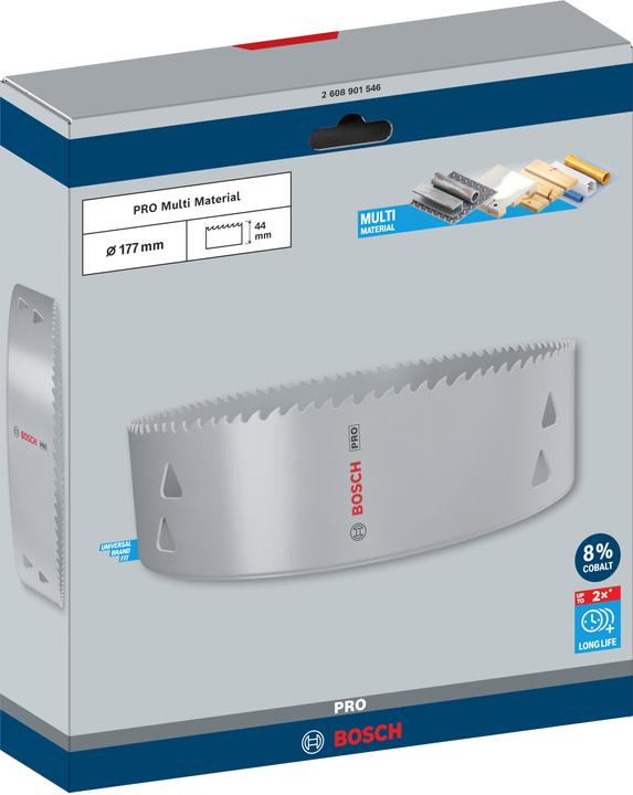 Actual product image Bosch Professional Zubehör PRO Multi material hole saw, 177 mm, with thread (177 millimetres)