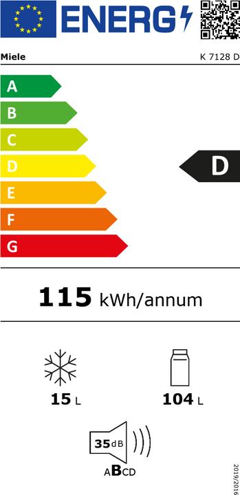 Label énergétique Miele K 7128 D (119 l)