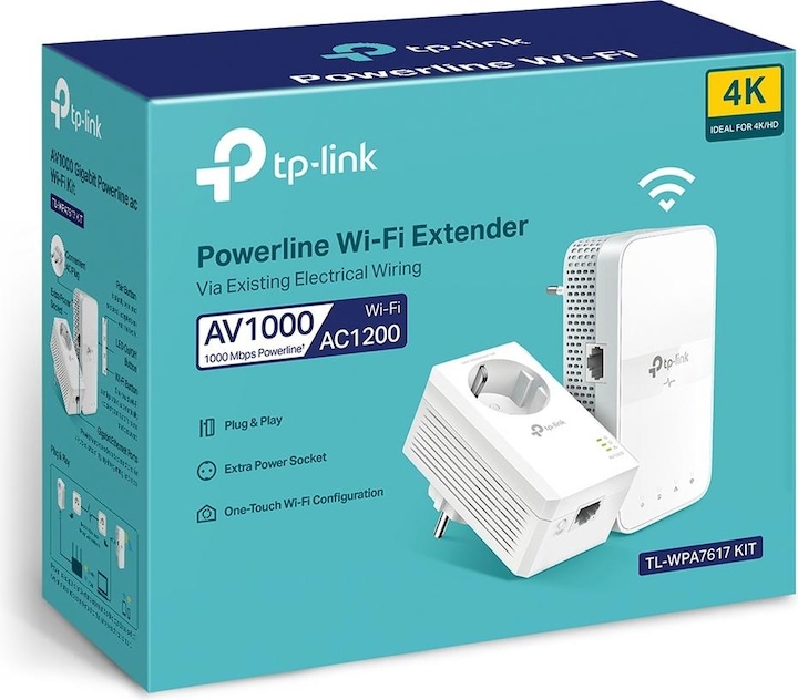 Actual product image TP-Link TL-WPA7617 KIT(CH) Gigabit WLAN Powerline Adapter with socket outlet (1200 Mbit/s)