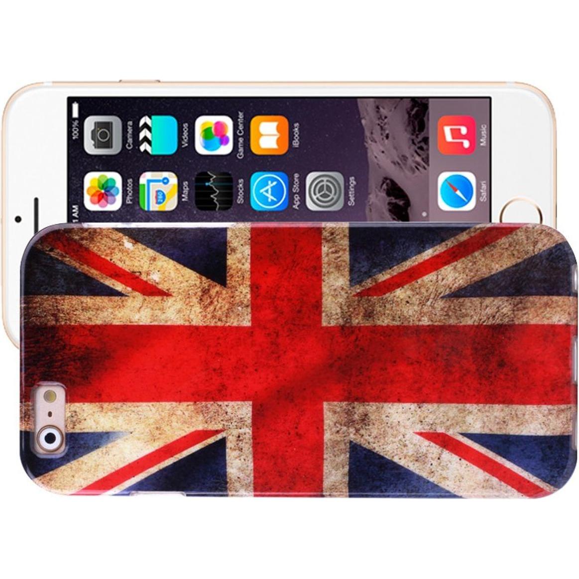 König Design Handyhülle Tasche für Apple iPhone 6 Retro England (Apple iPhone 6), Smartphone Hülle, Mehrfarbig