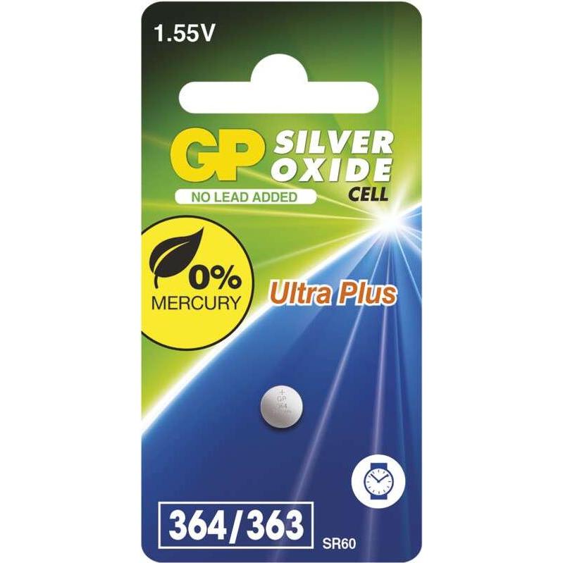 Thumbnail - GP Batteries GP Uhrenbatterie Silber-Oxid 364 SR621SW 1,55V Low drain 1Stück (1 Stk., SR60, 17 mAh), Batterien + Akkus