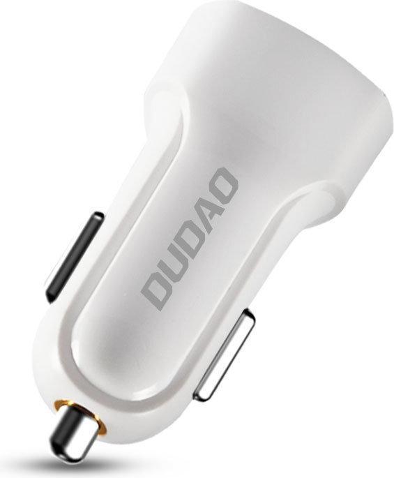 Image du produit Dudao car kit charger 2x USB 2.4A + cable USB 3in1 Lightning / Type C / micro USB cable white (R7 wh