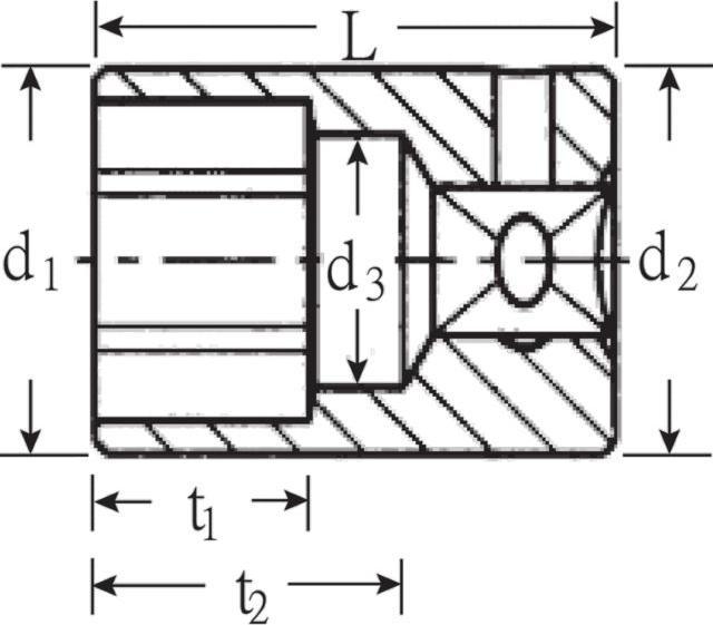 Actual product image Stahlwille 1/4DR x 1/2" BI HEX SOCKET (1/2")