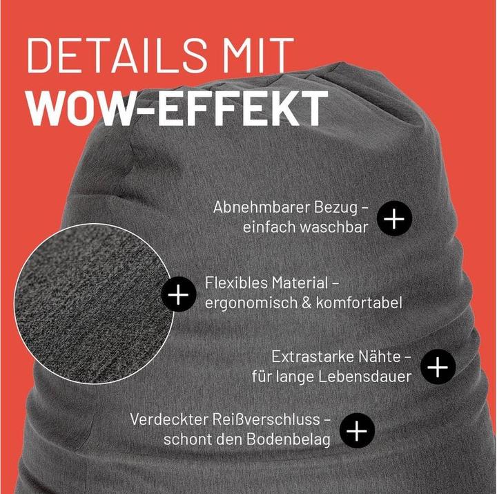 Actual product image Lumaland Sitzsack Flexi Comfort 320 L, Dunkelgrau