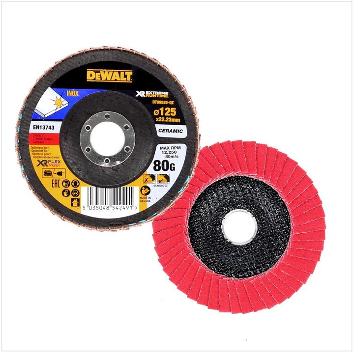 Produktbild DeWalt Fächerschleifscheibe Ø 125mm K80 flach (80)