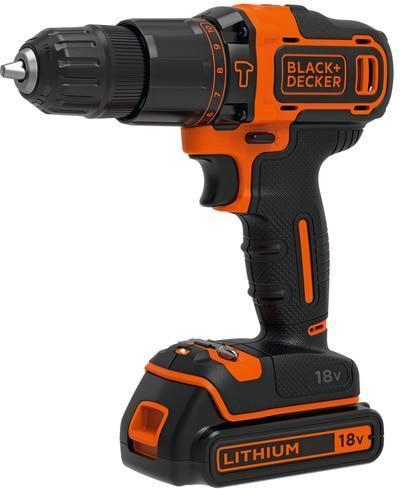 Produktbild Black & Decker Akkuschlagbohrschr. BDCHD18S1KA 18V| 18/1.5Ah Li 2-Gang 104-tlg (Schlagbohrschrauber)