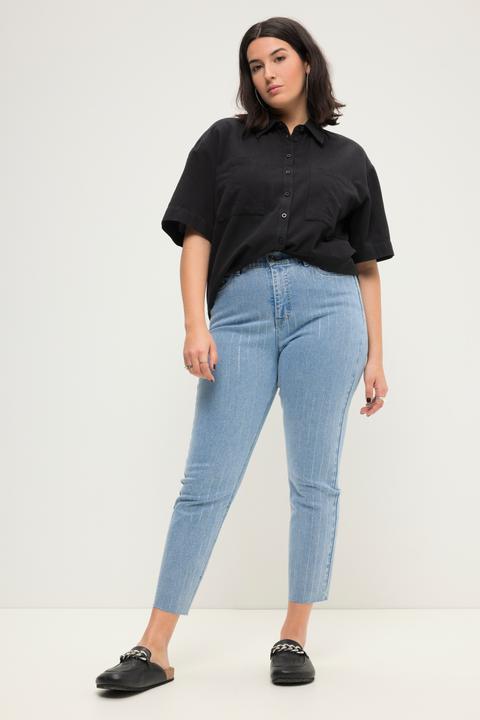 Produktbild Studio Untold Mom-Jeans, HighWaist, Glitzerstreifen, 5-Pocket (56)