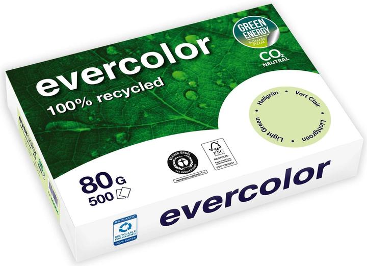 Image du produit Clairefontaine Papier recyclé Evercolor vert clair DIN A4 80 g/qm 500 feuilles (80 g/m², A4)