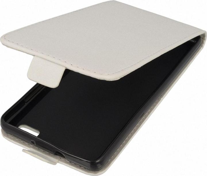 Produktbild König Design Flip Schutz Handy Hülle Sony Xperia Z3+ Weiss Leder Imitat Slim Flex Bumper Neu (Sony Xperia Z3+)