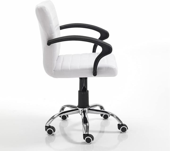 Image du produit Tomasucci Fauteuil de bureau en similicuir blanc, design universel (45 - 55 cm)