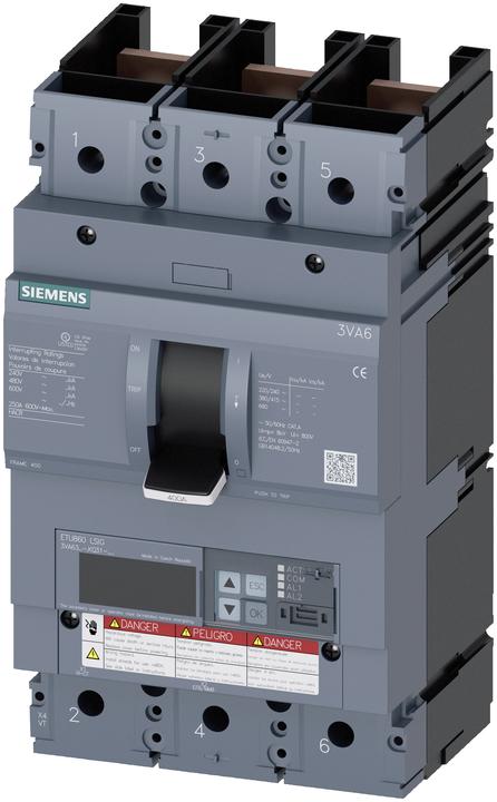 Immagine prodotto Siemens Interruttore automatico 400A 3p 160-400A/In 3VA6340-5KQ31-0AA0