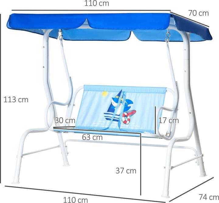 Actual product image Outsunny Children's Hollywood swing with the angle-adjustable canopy (Child armchair)