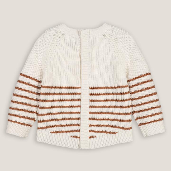Actual product image La Redoute Collections Chunky knit jumper with a round neckline and button fastening at the back (86)