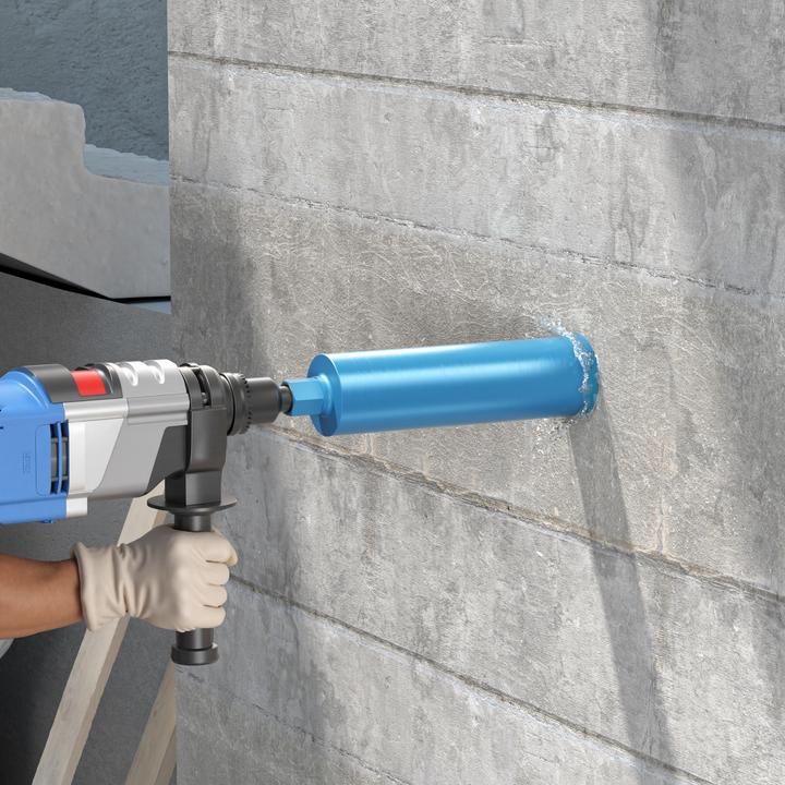 Produktbild Wiltec Diamantbohrkrone Shark Ø102mm Bohrkrone 450mm 1¼ UNC Diamantbohrer Beton (102 mm)