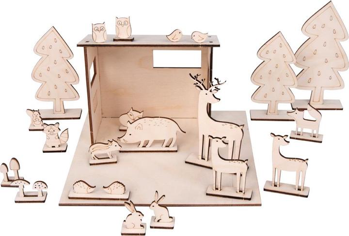 Produktbild Rayher Holzsteck-Bausatz, Waldtiere, 45-tlg.