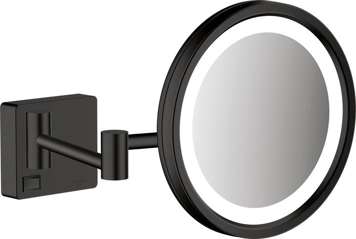 hansgrohe HG Cosmetic Mirror AddStoris with LED Light matt black