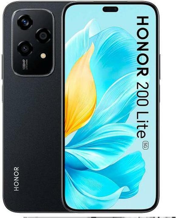 Actual product image Honor 200 Lite 8+256GB black (256 GB, Midnight Black, 6.70", Dual SIM, 5G)