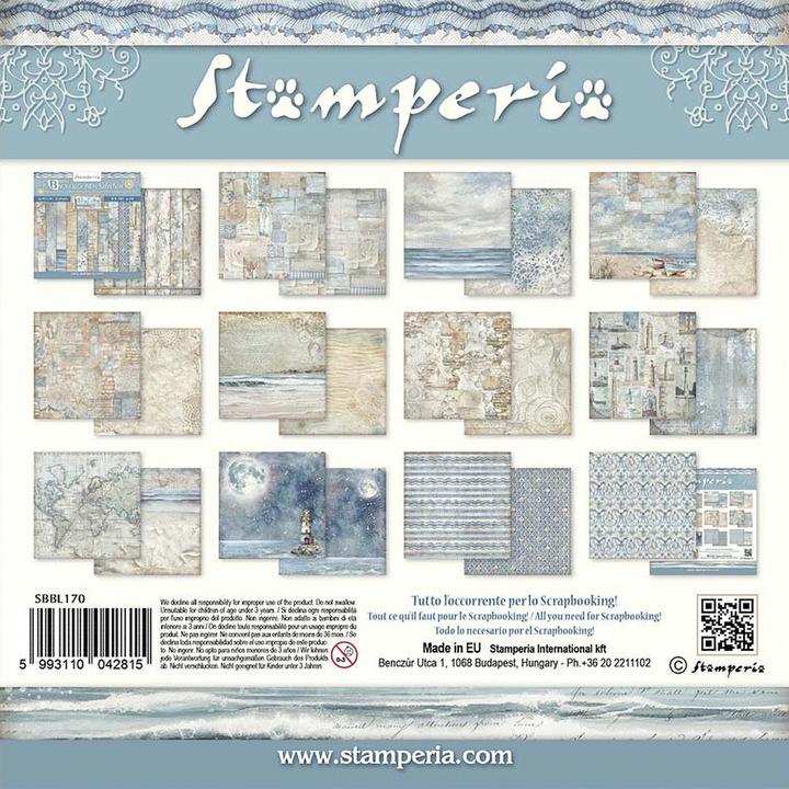 Image du produit Stamperia Scrapbook-Block "Silent Sea Backgrounds" (10 x)