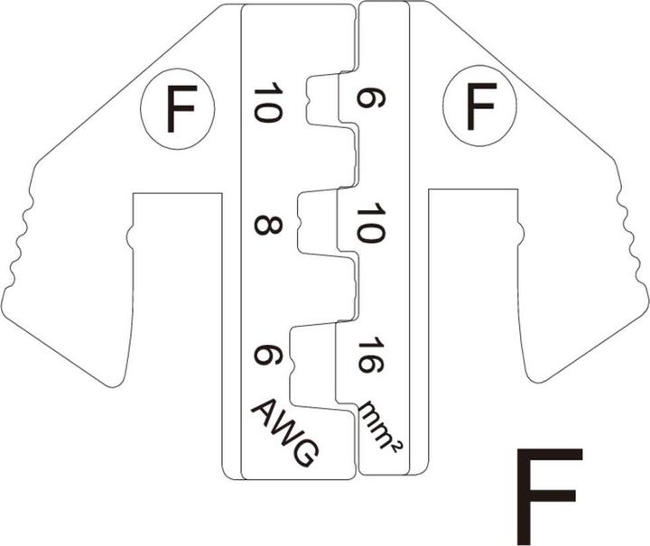 Produktbild Toolcraft PLE-0F Crimpeinsatz Aderendhülsen 6 bis 16 mm² Passend für Marke (Z