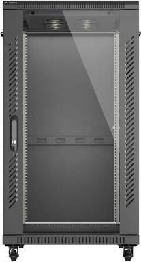 Image du produit Lanberg Armoire rack autonome 19" 22U 600x1000 noir avec porte vitrée (emballage à plat) (22 HE, Rack 19 pouces)