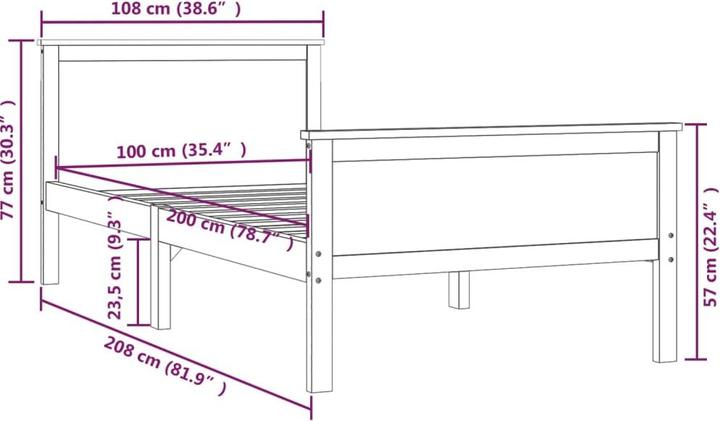 Image du produit vidaXL Bettgestell (100 x 200 cm)