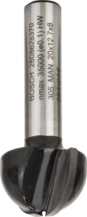 Bosch Professional Zubehör Chamfer milling cutter, 8 mm, R1 10 mm, D 20 mm, L 12.4 mm, G 46 mm