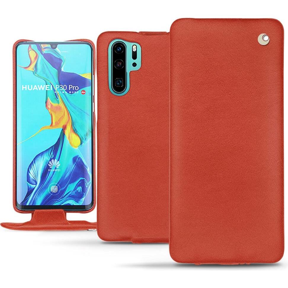 Noreve Lederschutzhülle vertikal (Huawei P30 Pro), Smartphone Hülle, Orange