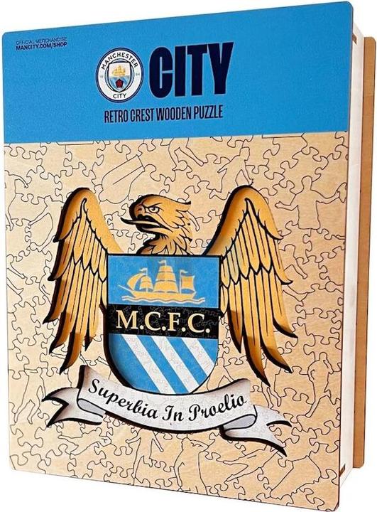 Productafbeelding Iconic Man City FC - Retro Logo - Houten Puzzel Maat S (150 stukjes) (150 onderdelen)