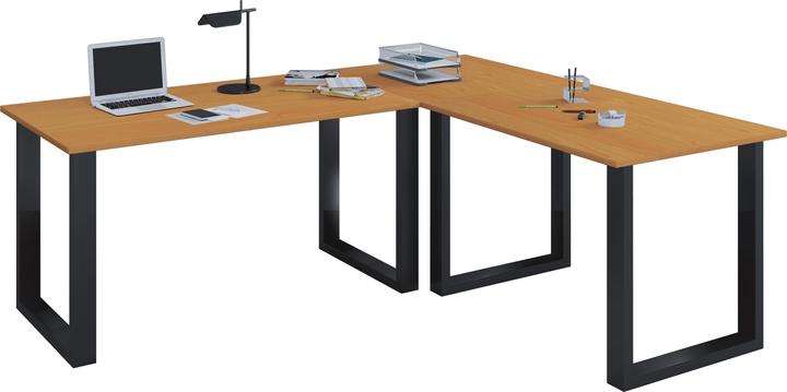 Image du produit VCM Mobilier de bureau Bureau d'angle Lona profondeur 50 cm U Alu noir (190 x 190 x 50 cm)