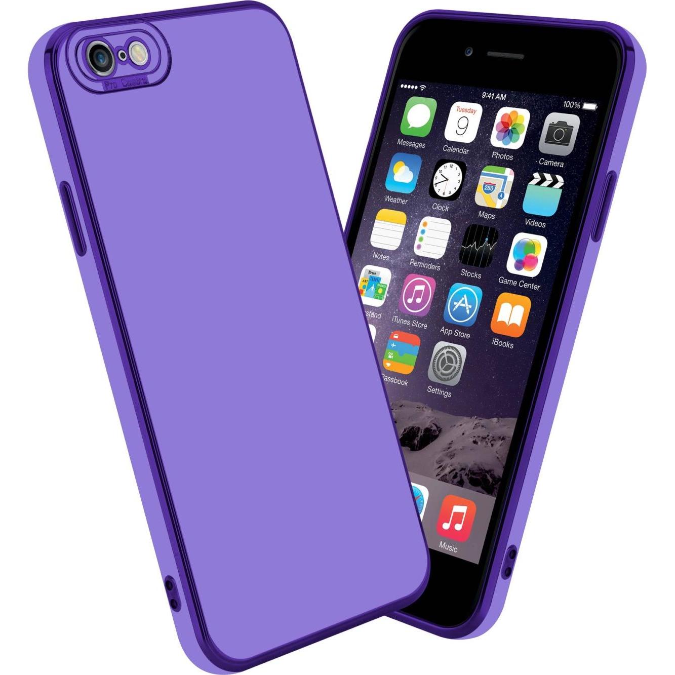 Cadorabo TPU Hülle mit Kameraschutz für Apple iPhone 6 / 6S (Apple iPhone 6), Smartphone Hülle, Violett